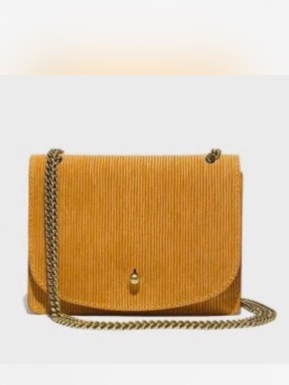 Madewell Corduroy Chain Crossbody Bag in Mustard